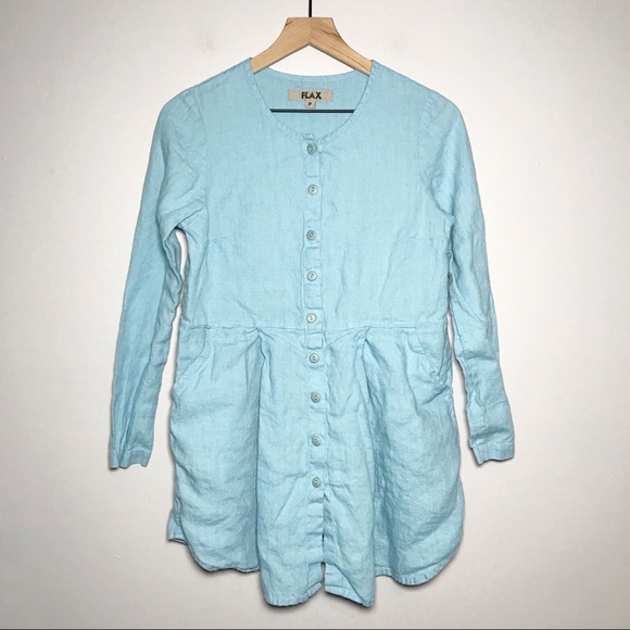 Ladies Linen Top Womens Tunic Lagenlook Front Button Detail Casual Dress Shirt